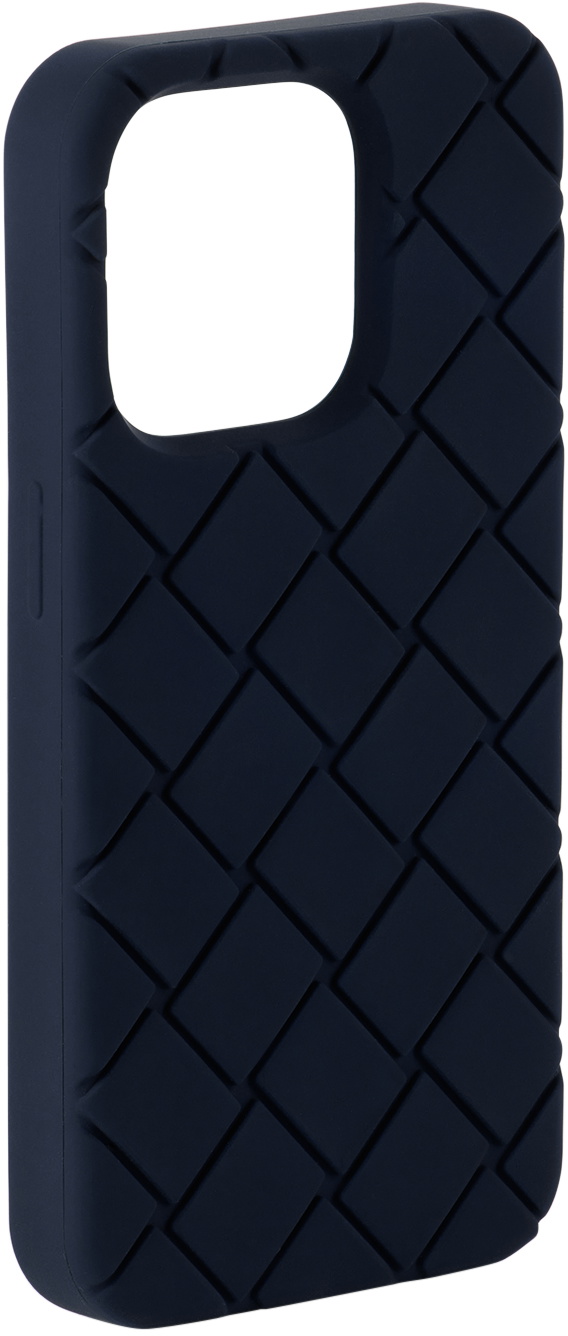 Bottega Veneta Navy Intreccio iPhone 15 Pro Case