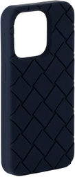 Bottega Veneta Navy Intreccio iPhone 15 Pro Case