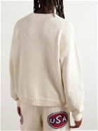 Cherry Los Angeles - Logo-Intarsia Organic Cotton Sweater - Neutrals