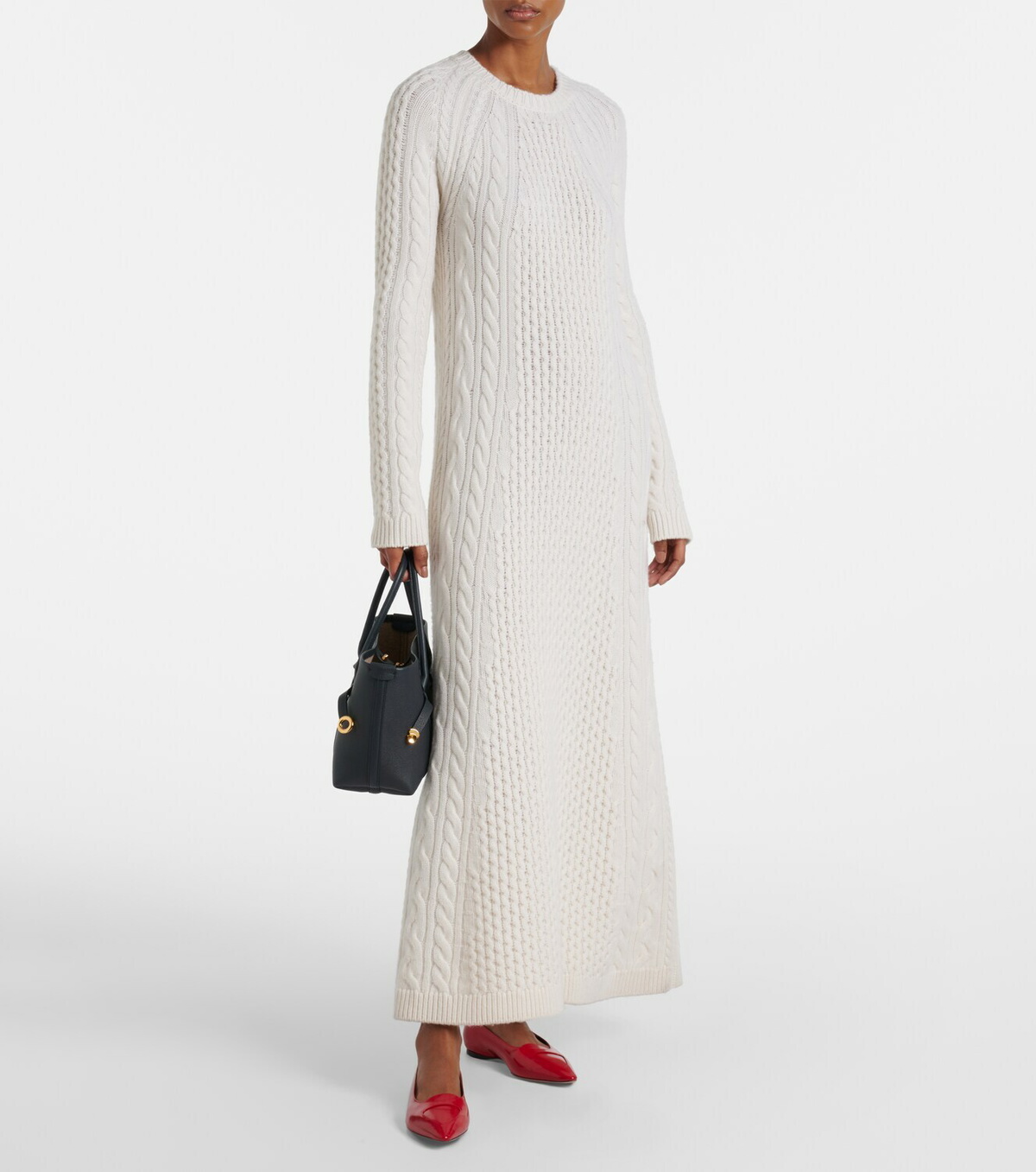 Lisa Yang Nyla cable-knit cashmere maxi dress