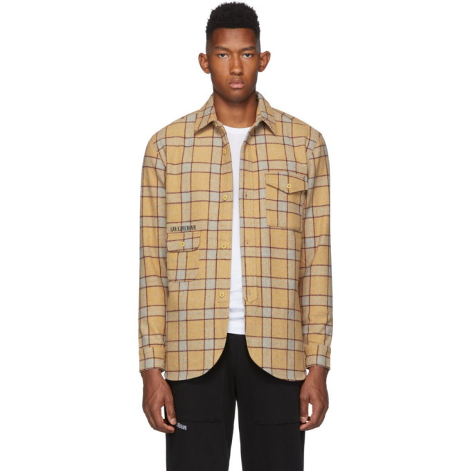 Photo: Han Kjobenhavn Tan Plaid Long Sleeve Flannel Shirt