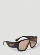Versace - Logo Plaque Aviator Sunglasses in Brown