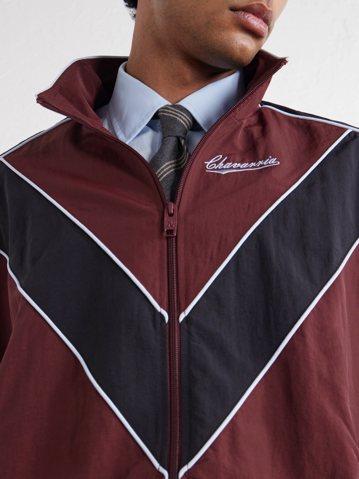 Willy Chavarria - Bad Body Cotton-Jersey Track Jacket - Burgundy