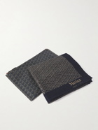 Métier - Leather-Trimmed Printed Canvas Pouch and Cashmere Blanket Set
