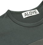 Aloye - Colour-Block Cotton-Jersey T-Shirt - Gray