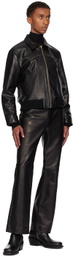 Ernest W. Baker Black Studded Western Harrington Leather Jacket