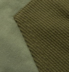 John Elliott - Distorted Patchwork Fleece-Back Cotton-Jersey Hoodie - Men - Green