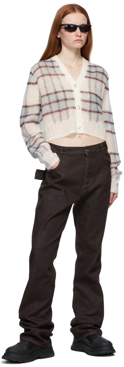 Acne Studios Check Mohair Cropped Cardigan