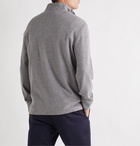 Polo Ralph Lauren - Mélange Cotton-Jersey Half-Zip Sweater - Gray