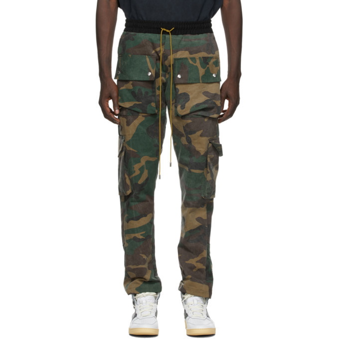Photo: Rhude SSENSE Exclusive Green Camo Rifle Cargo Pants