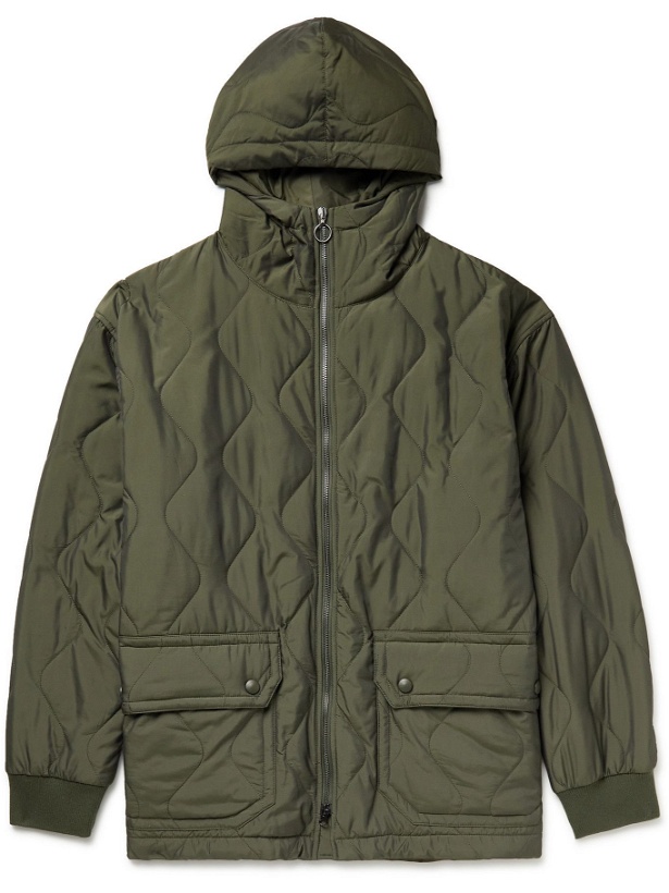 Photo: BARENA - Padded Quilted Nylon-Blend Hooded Parka - Green