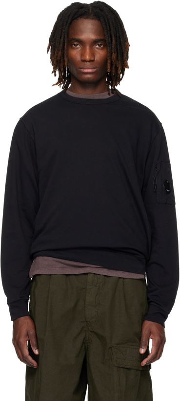 Photo: C.P. Company Black Light Fleece Crewneck Sweatshirt