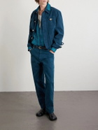 Versace - Embellished Cotton-Canvas Blouson Jacket - Blue