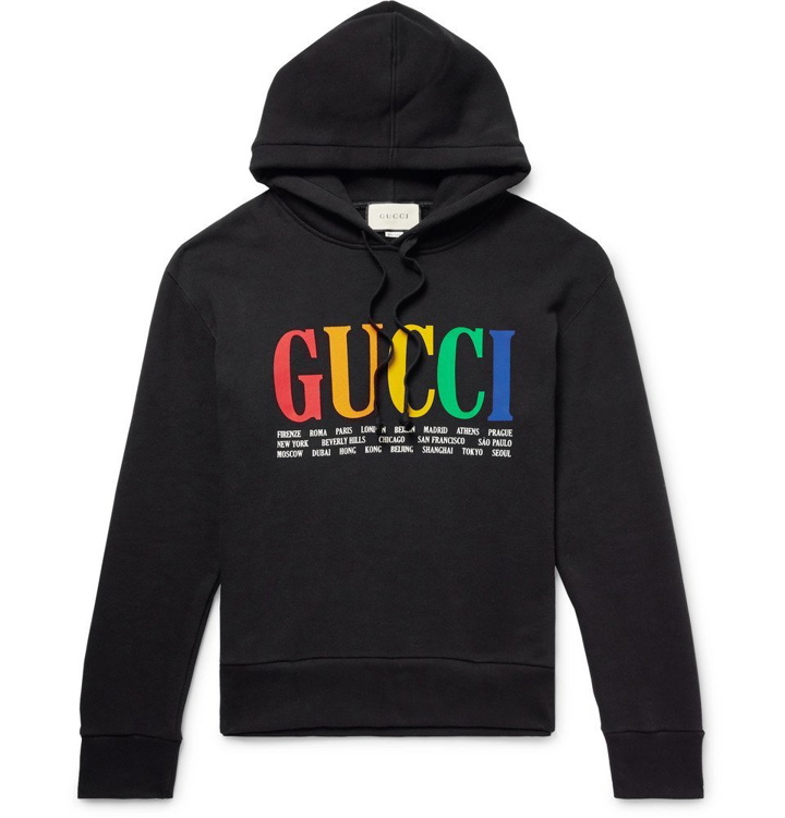 Photo: Gucci - Logo-Printed Loopback Cotton-Jersey Hoodie - Men - Black