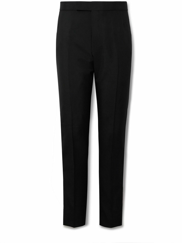 Photo: Thom Browne - Slim-Fit Tapered Wool-Blend Trousers - Black