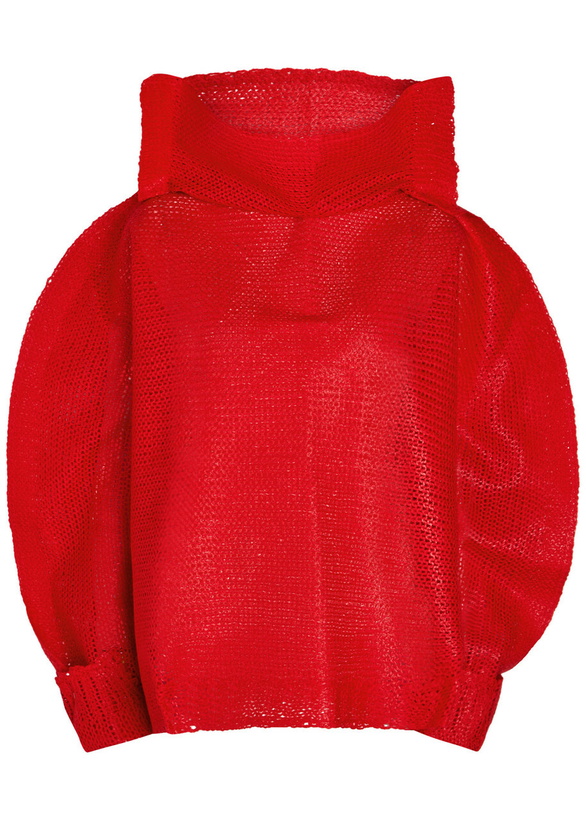 Photo: Issey Miyake Panini Draped Wool-blend top Red