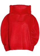 Issey Miyake Panini Draped Wool-blend top Red
