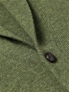 Sid Mashburn - Shawl-Collar Ribbed Wool-Blend Cardigan - Green