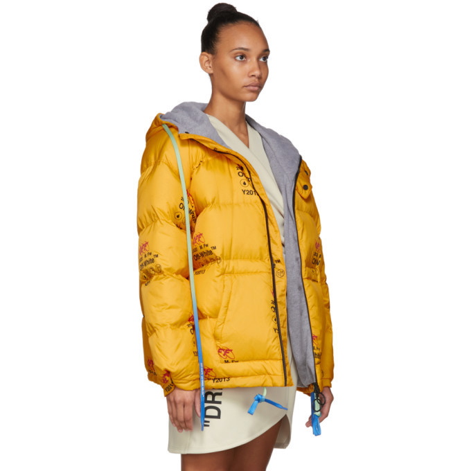Off-White Yellow Down Industrial Zipped Jacket Off-White