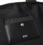 HUGO BOSS - Leather-Trimmed Nylon Garment Bag - Black