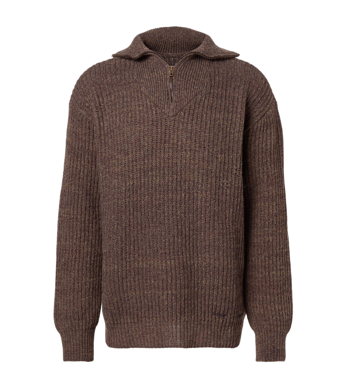 Maison Margiela - Ribbed Over-Dyed Wool Zip-Up Sweater Maison Margiela - Ribbed Over-Dyed Wool Zip-Up Sweater