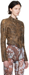 KNWLS SSENSE Exclusive Brown Leather Jacket