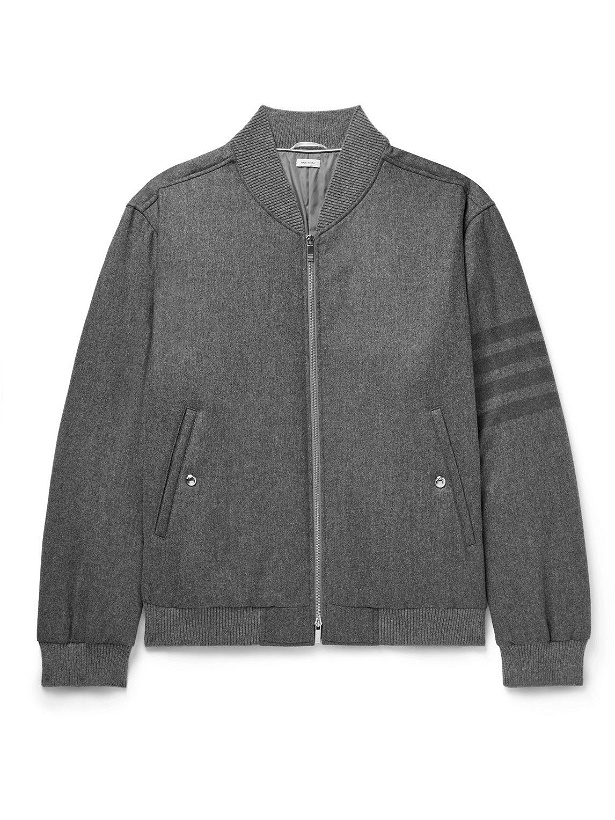 Photo: Thom Browne - Wool and Cashmere-Blend Down Bomber Jacket - Gray