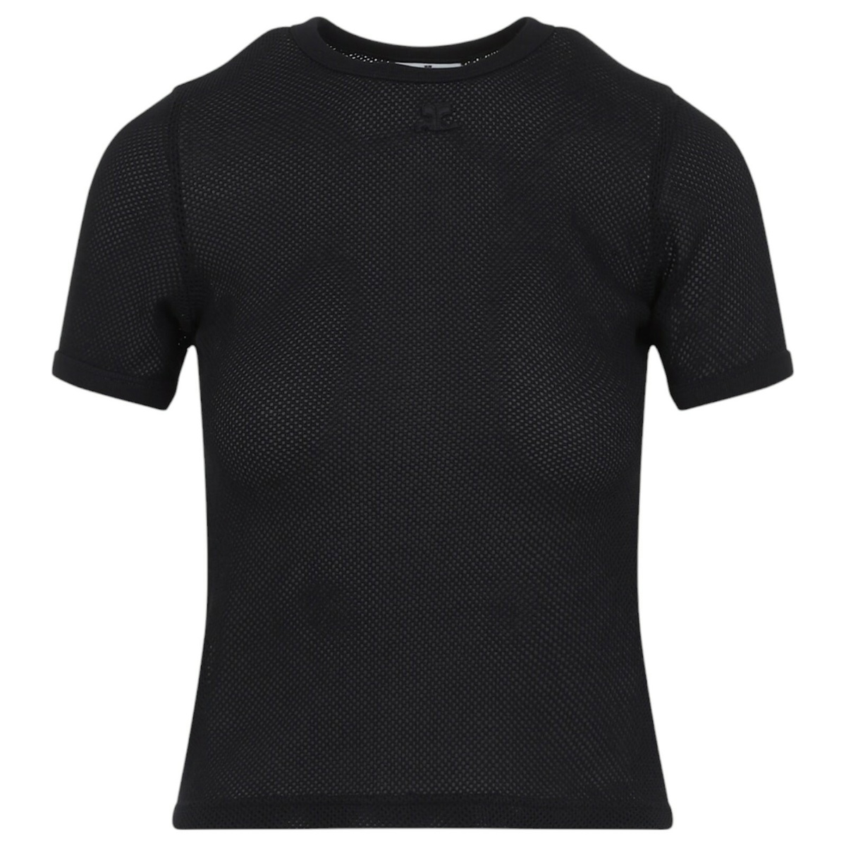 その他 Mockneck T-Shirt - Courreges - Cotton - Black Courrèges Signature cotton jersey T-shirt Courreges