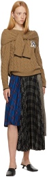 Rokh Brown Cable Knit Double Sweater