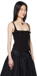 Sandy Liang Black Teacup Tank Top