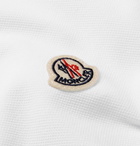 Moncler - Contrast-Tipped Cotton-Piqué Polo Shirt - White