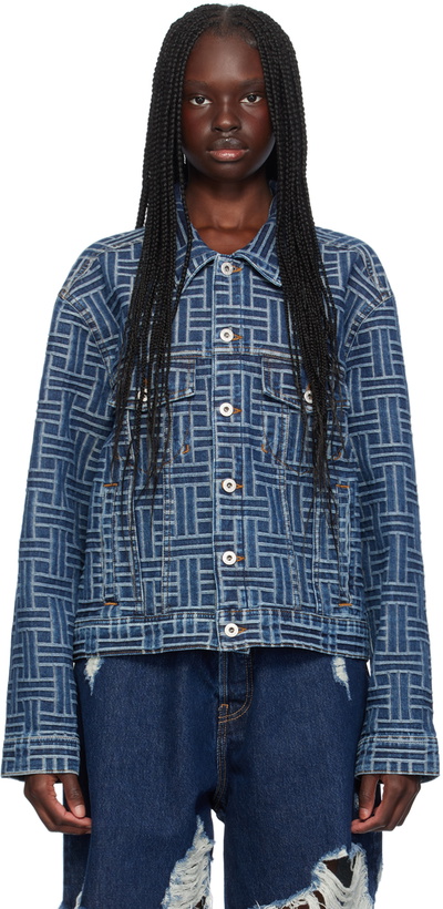 Photo: Kenzo Blue Kenzo Paris 'Kenzo Weave' Denim Jacket