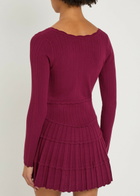 Loveshackfancy Lavender Pointelle-knit Mini Dress Burgundy