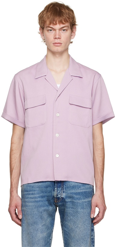 Photo: Second/Layer SSENSE Exclusive Purple Pin Point Shirt