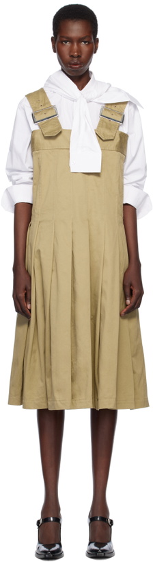 Photo: Comme des Garçons Comme des Garçons Khaki Cotton Twill Garment Washed Midi Dress
