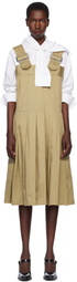 Comme des Garçons Comme des Garçons Khaki Cotton Twill Garment Washed Midi Dress