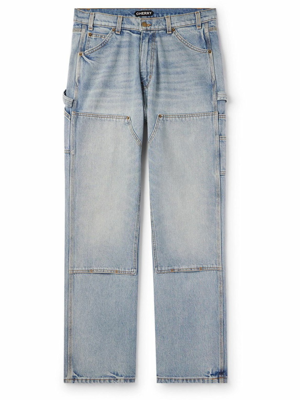 Photo: Cherry Los Angeles - Double Knee Wide-Leg Jeans - Blue