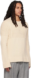 Jil Sander White Crewneck Sweater