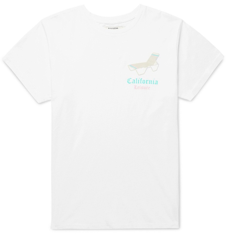 Photo: Pasadena Leisure Club - California Leisure Printed Cotton-Jersey T-Shirt - White