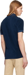 TOM FORD Navy Towelling Short Sleeve Polo