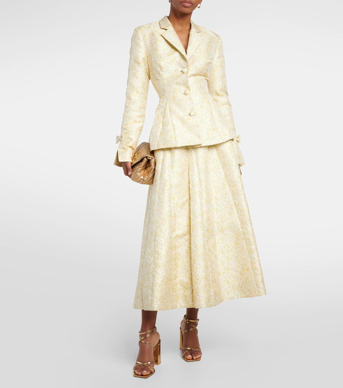 Markarian Marjorie floral brocade midi skirt