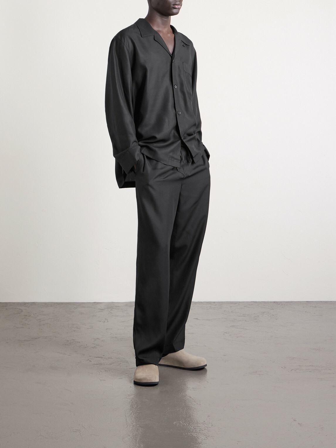 CDLP - Camp-Collar Lyocell Pyjama Shirt - Black