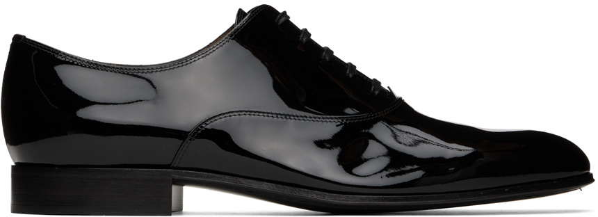 Gianvito Rossi Black Patent Vittorio Vernice Lace-Up Derbys