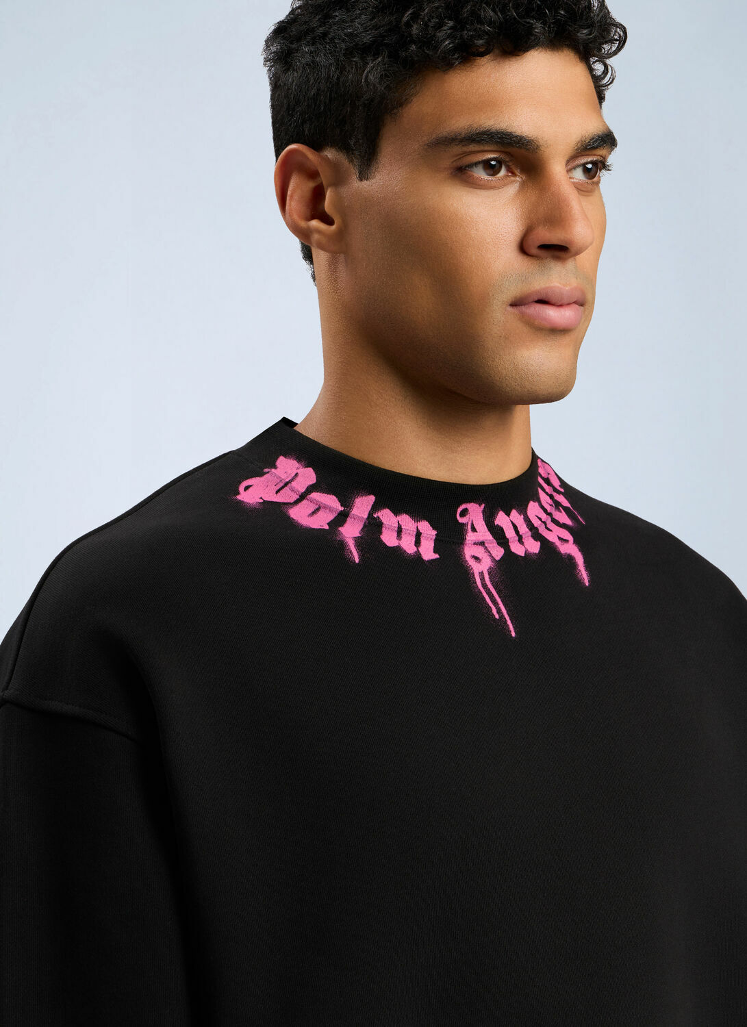 Palm Angels Neck Logo Crew Sweatshirt