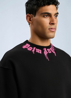 Palm Angels Neck Logo Crew Sweatshirt