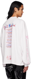 Balenciaga White Pink Martini Merch Long Sleeve T-Shirt