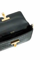 TOM FORD mini wallis crocodile print leather bag. Black