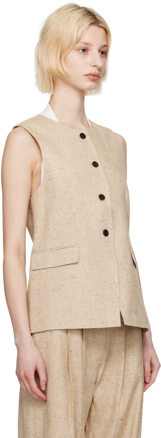 CO Beige Button-Down Vest