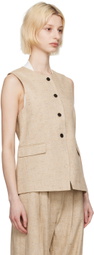 CO Beige Button-Down Vest
