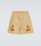 Bode Embroidered cotton shorts